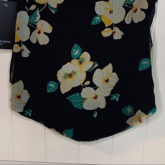 Free Press Black Chinoiserie Floral Mock Wrap Cami - Picture 7 of 12